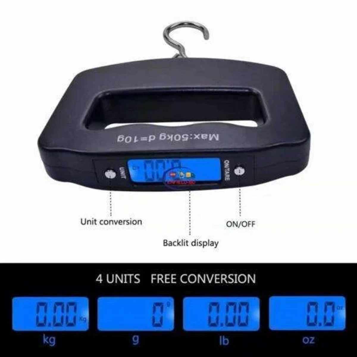 পোর্টেবল ডিজিটাল ওয়েট স্কেল/ Digital Luggage Scale Portable Electronic Scale 50kg x 10g