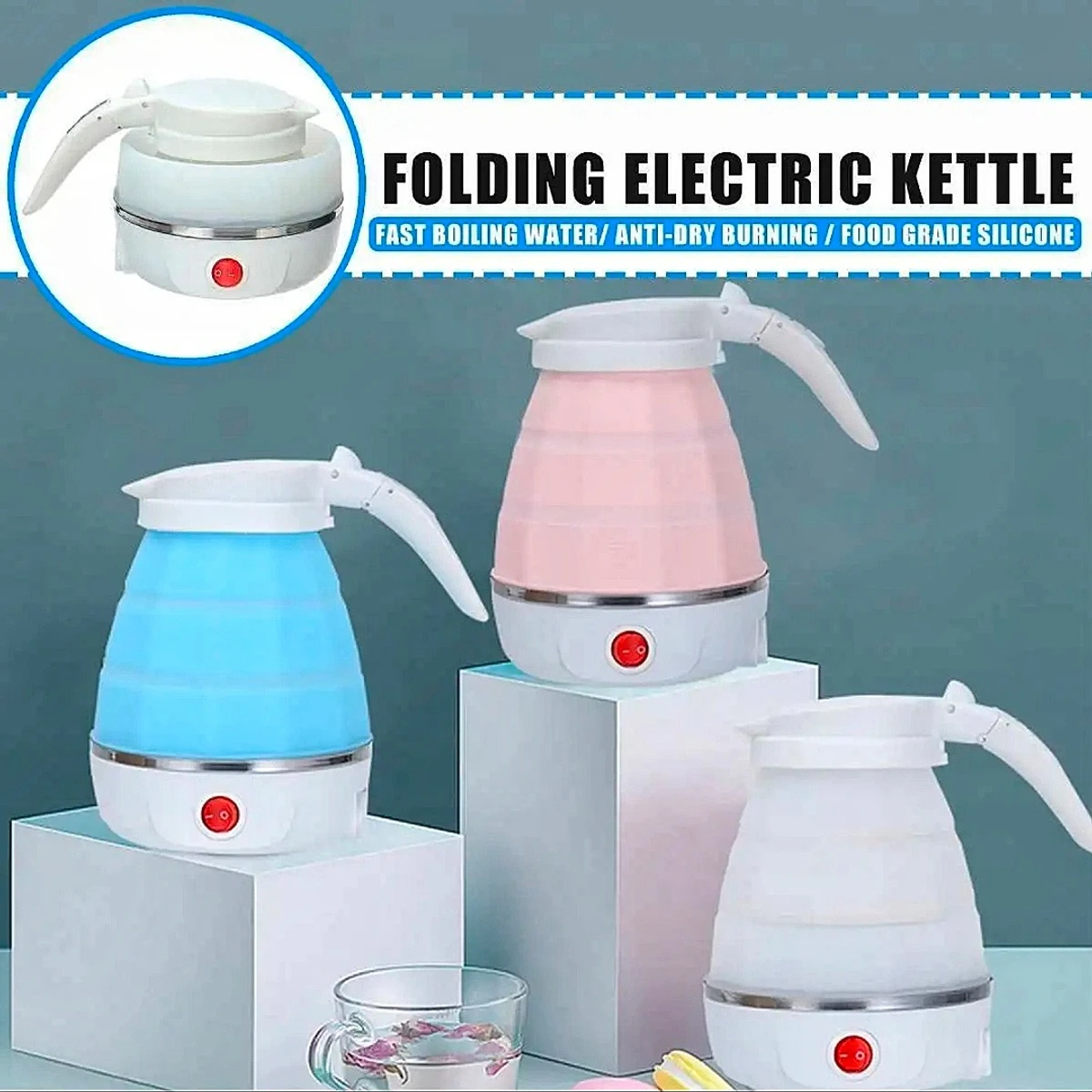 Foldable Electric Kettle for Water, Tea, Coffee | Easy to Carry