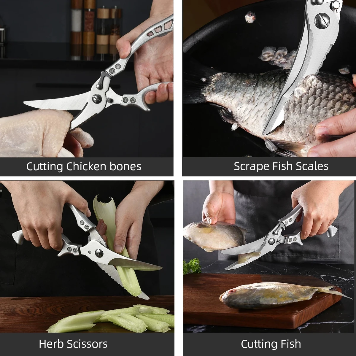 Multifunctional Chicken Bone Scissors Stainless Steel Portable Chicken Duck Fish Cutter