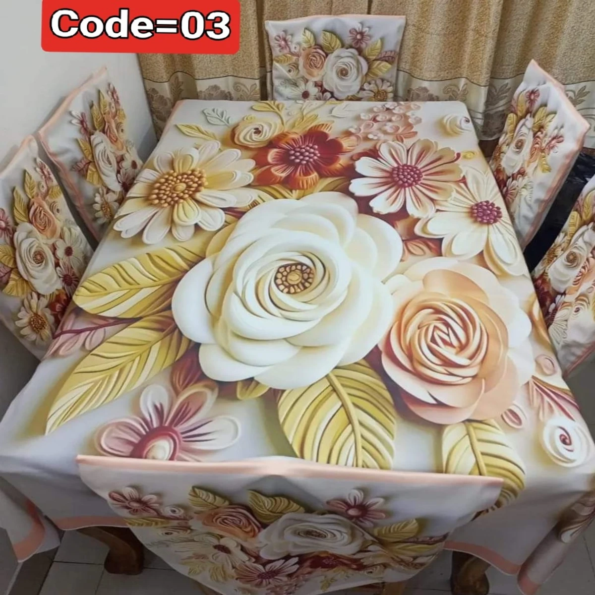 3D Pint Dining Table and Chair Cover Code = 03