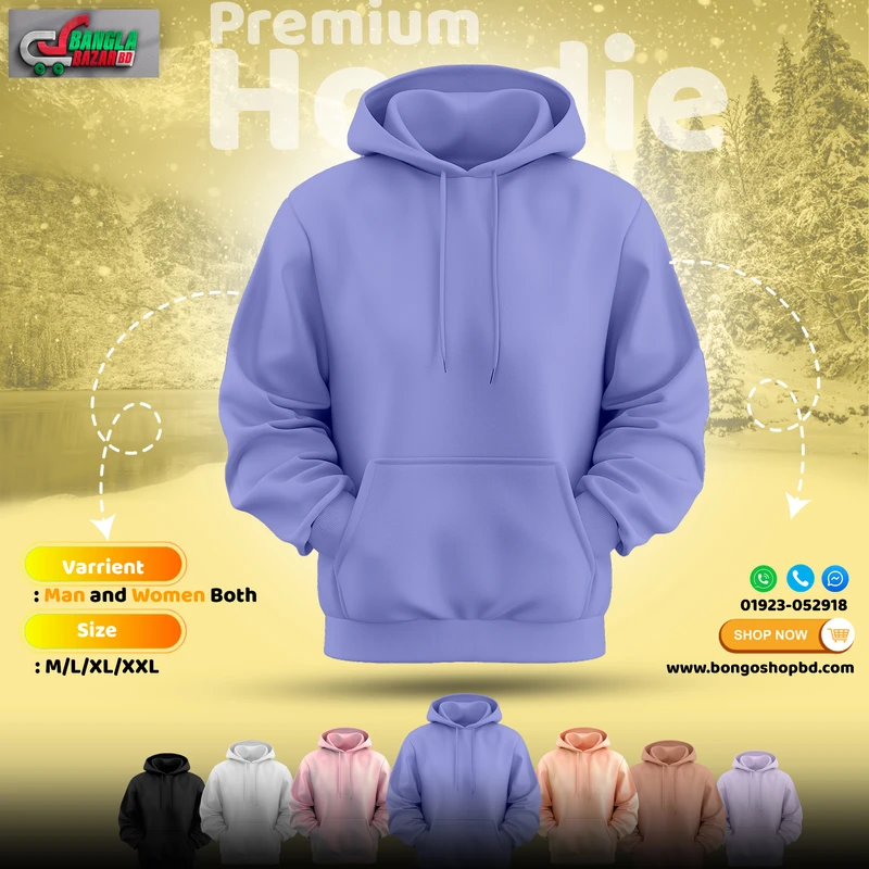 Stylish Premium Winter Hoodie For Men–Purple