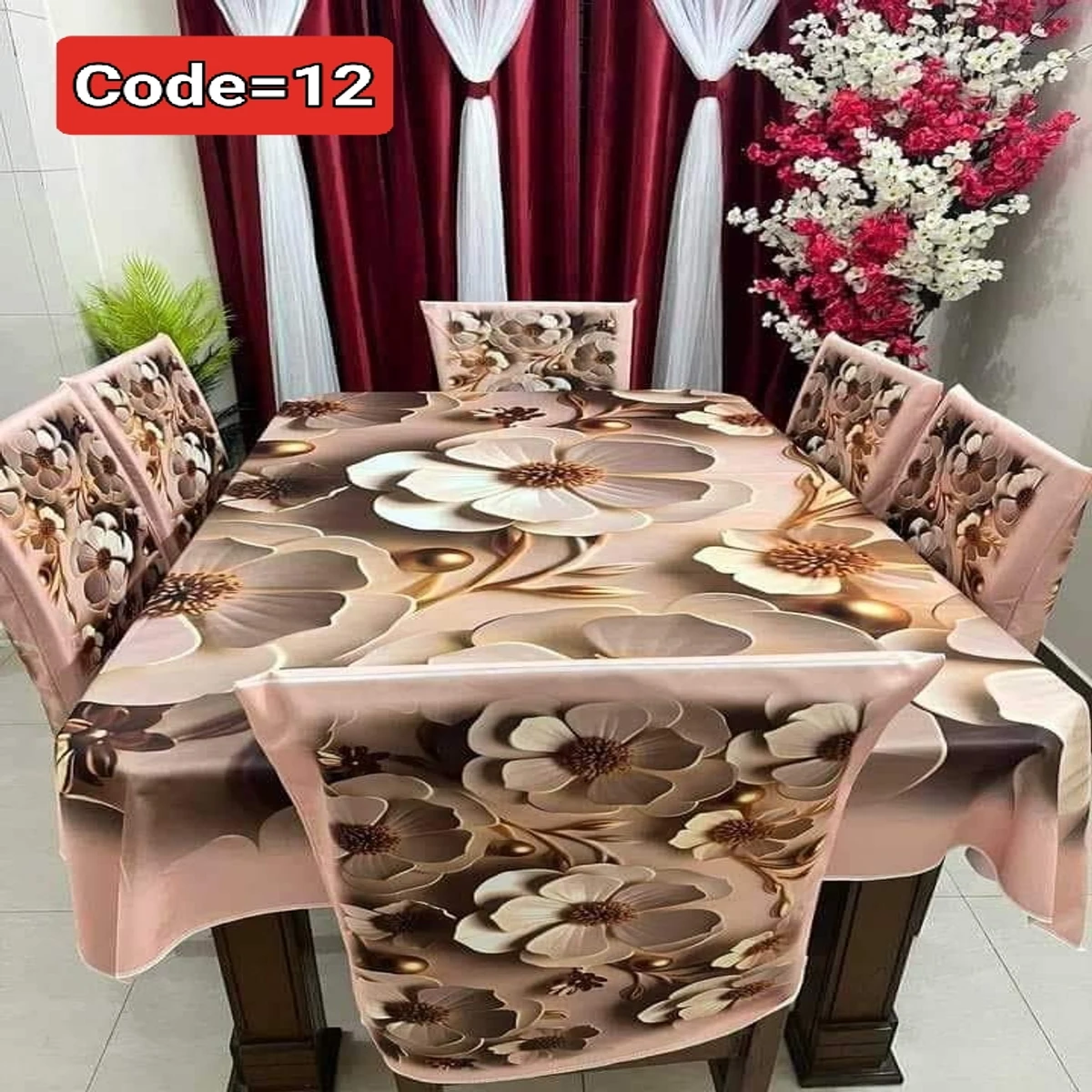 3D Pint Dining table and chair cover code = 12 New