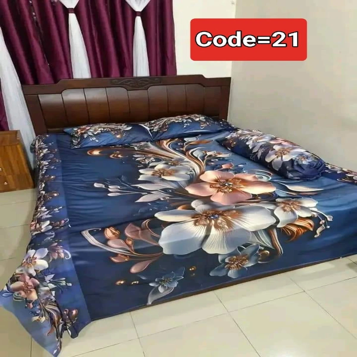 3D Pint Bed Sheet .Coller Code= 21