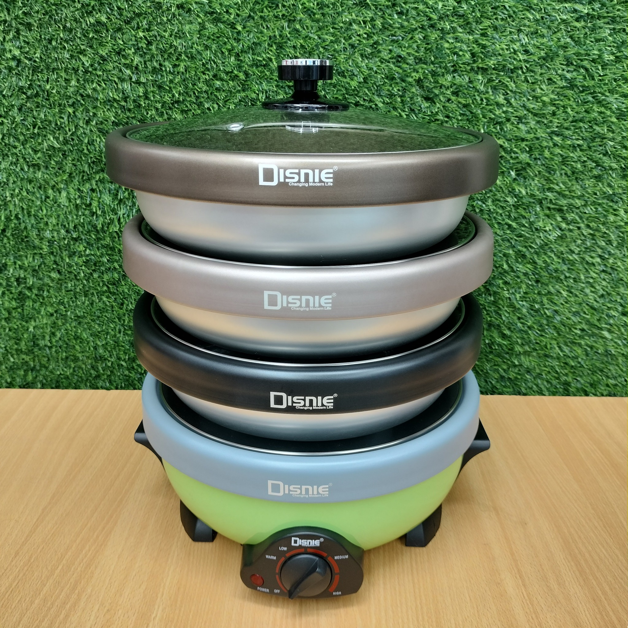 Disnie DMC4-55S Electric Multi Curry Cooker With 4 Pots 4 Lids- 5.5 Ltr