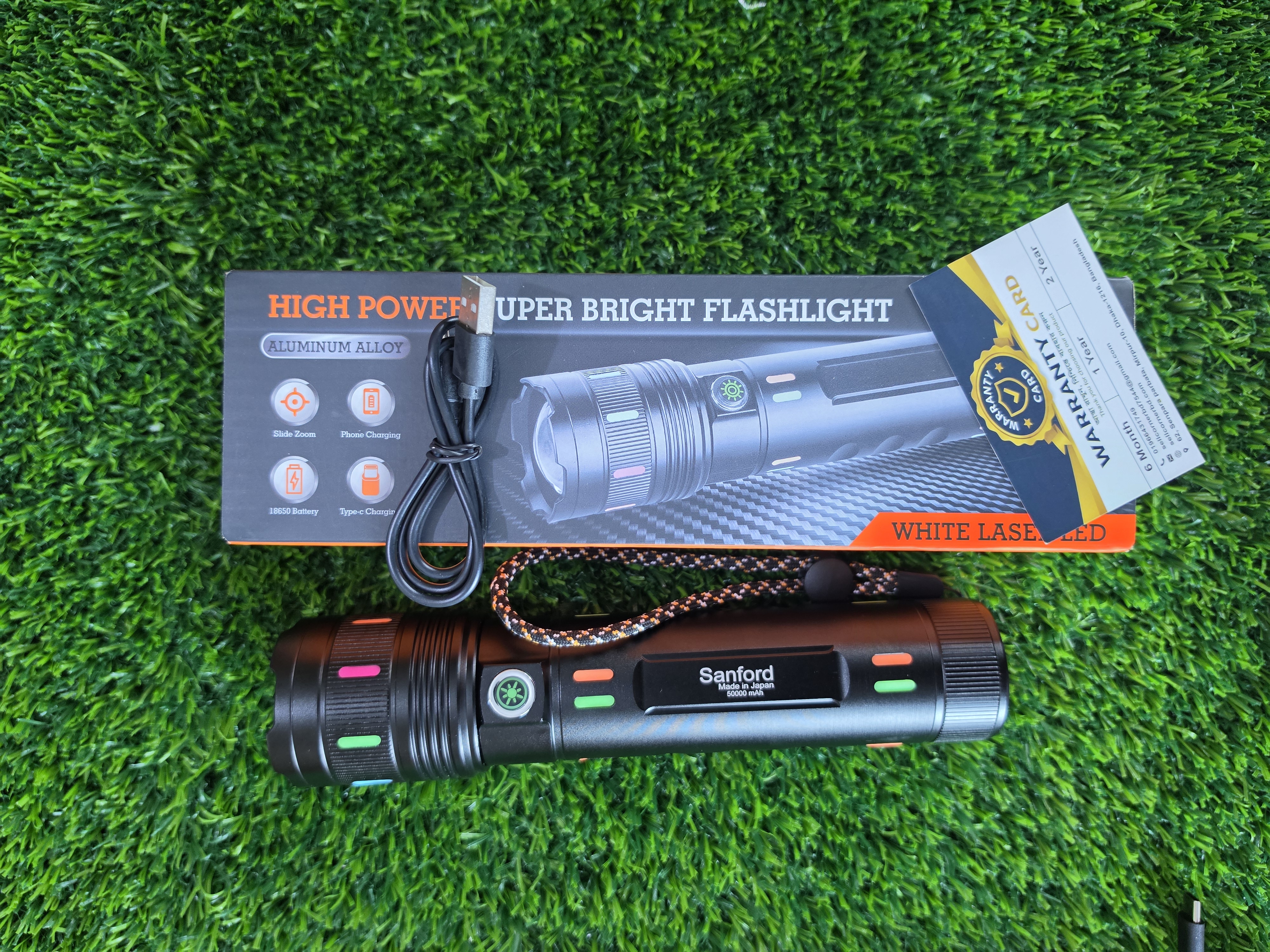 40000 MAH Betray Sanford Super Bright Rechargeable Flashlight