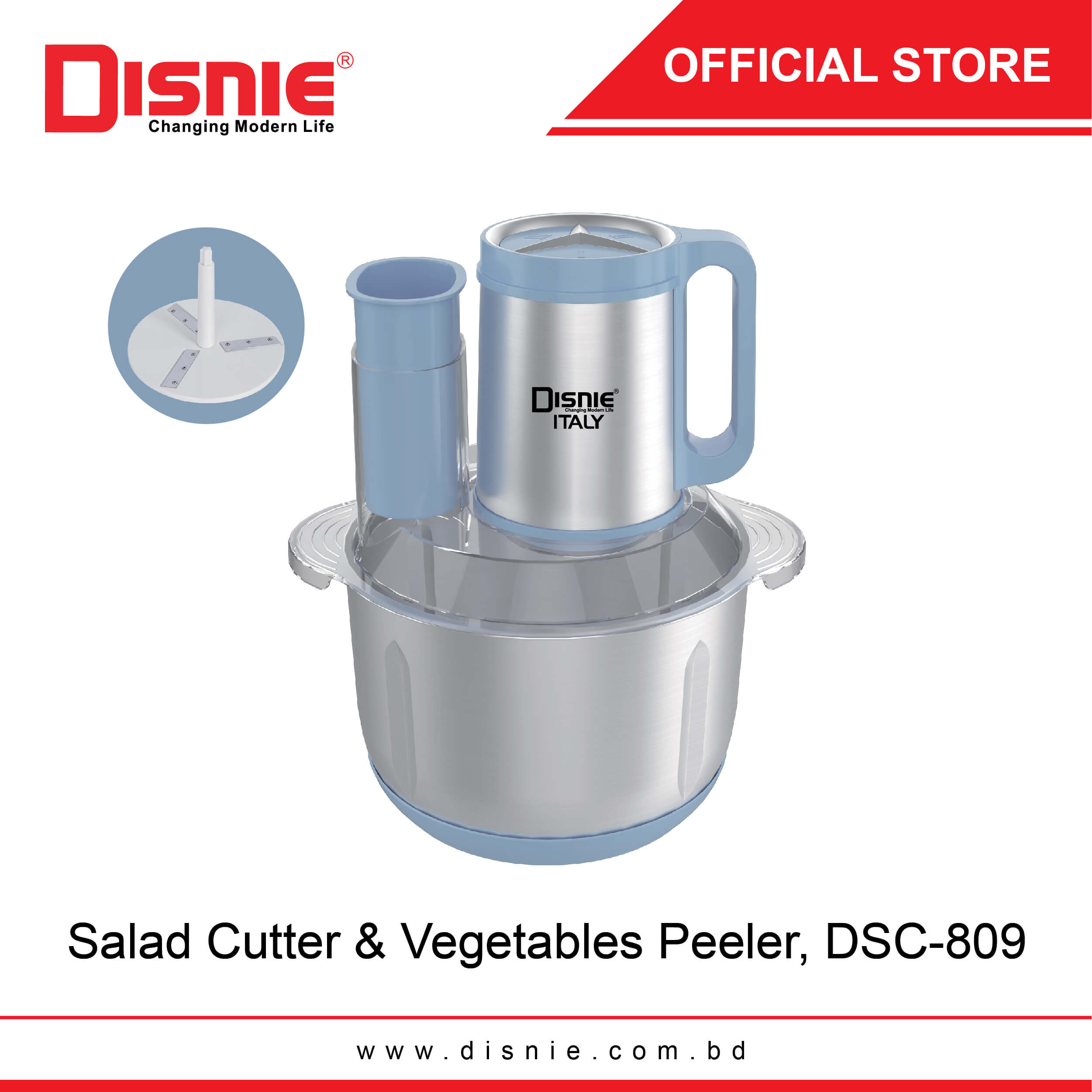 3.3L Disnie 8 in1 DSC-808 Salad Cutter & Food Chopper With Fruits Pleeler
