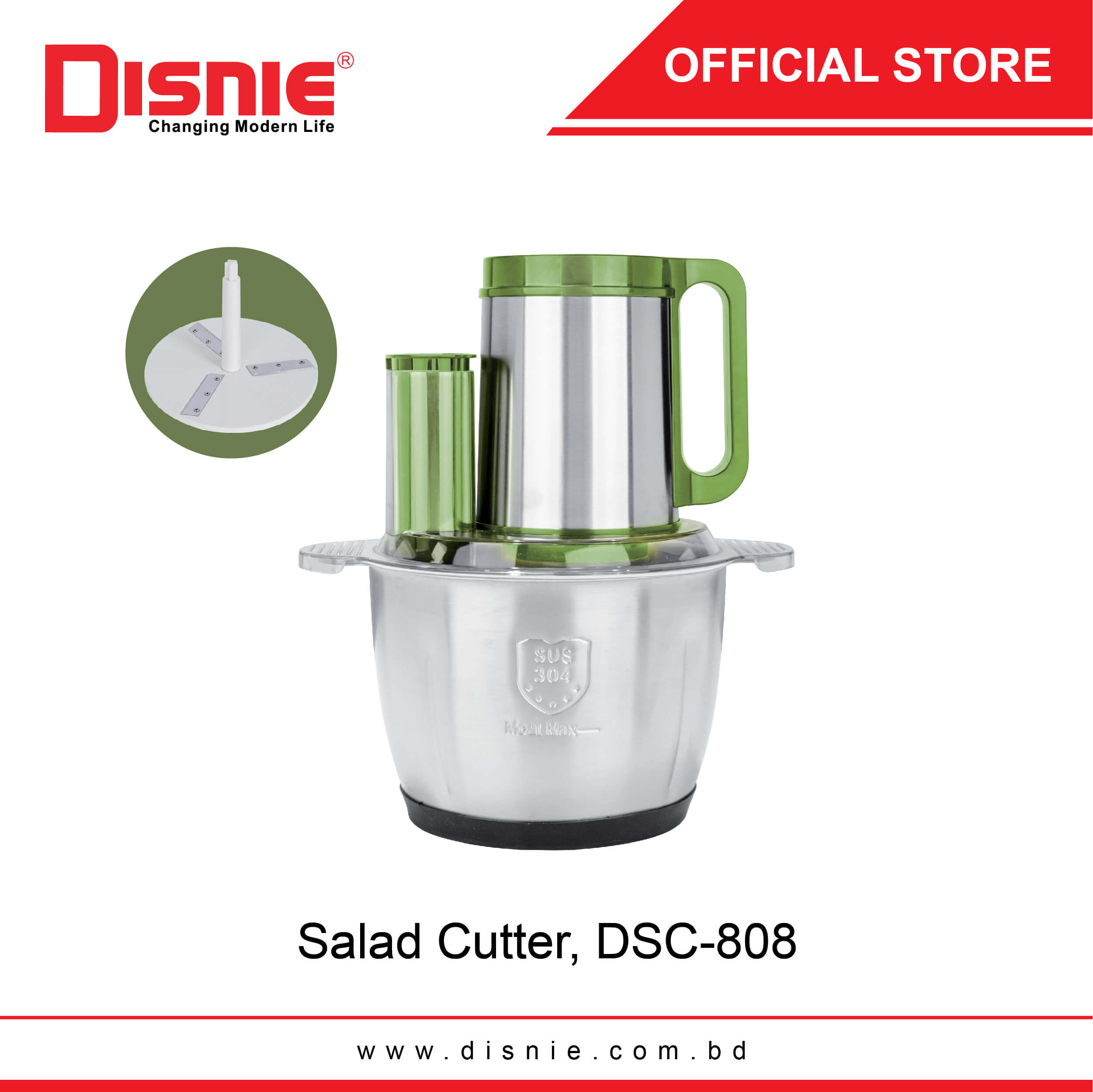 3.5L Disnie 8in1 DSC-808 Salad Cutter & Food Chopper With Fruits Peeler